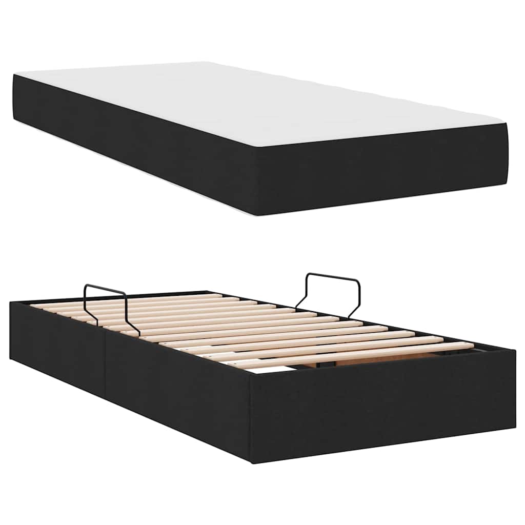Krevet s madracem i skladištem Crna 100 x 200 cm Poliester