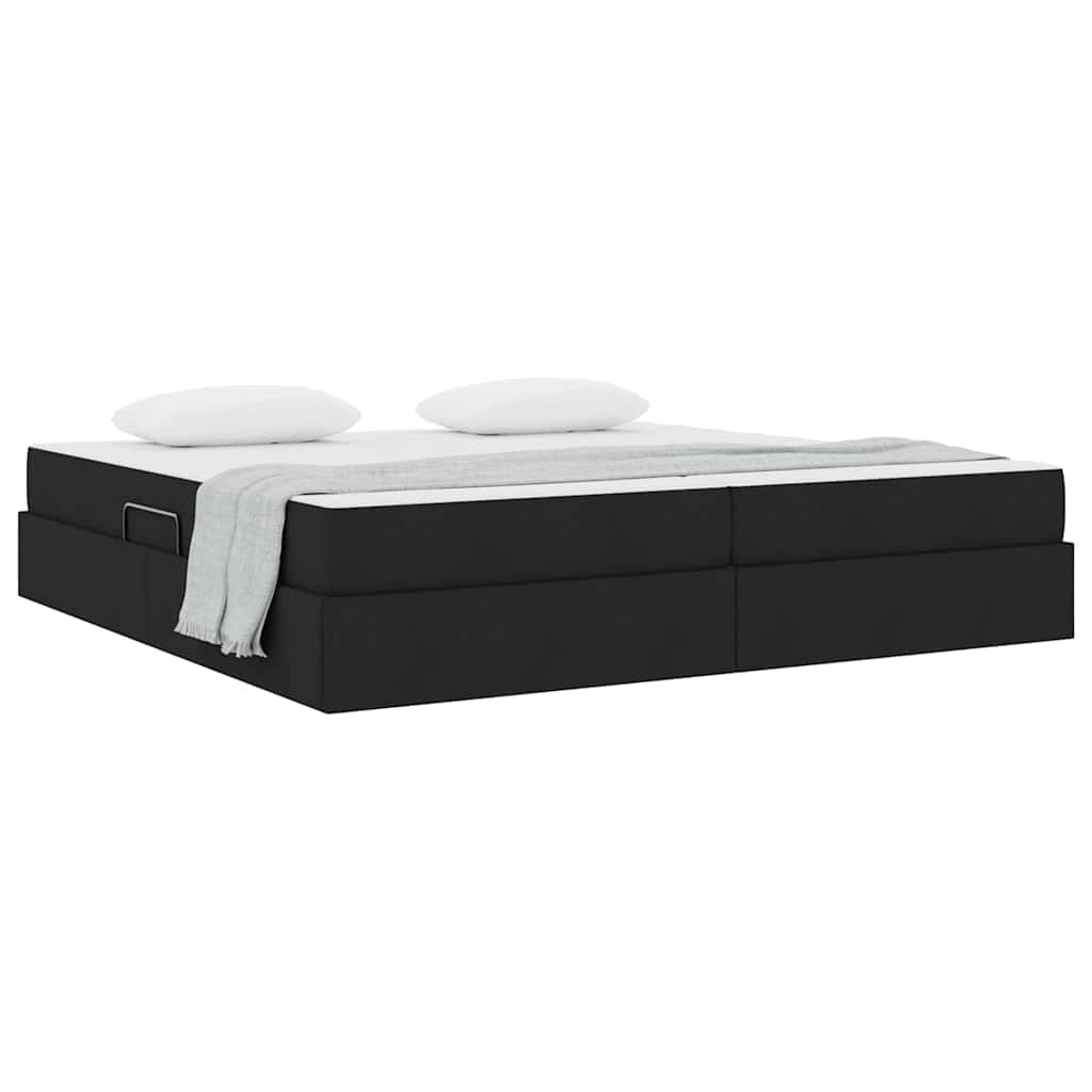 Krevet s madracem i skladištem Crna 200 x 200 cm Poliester