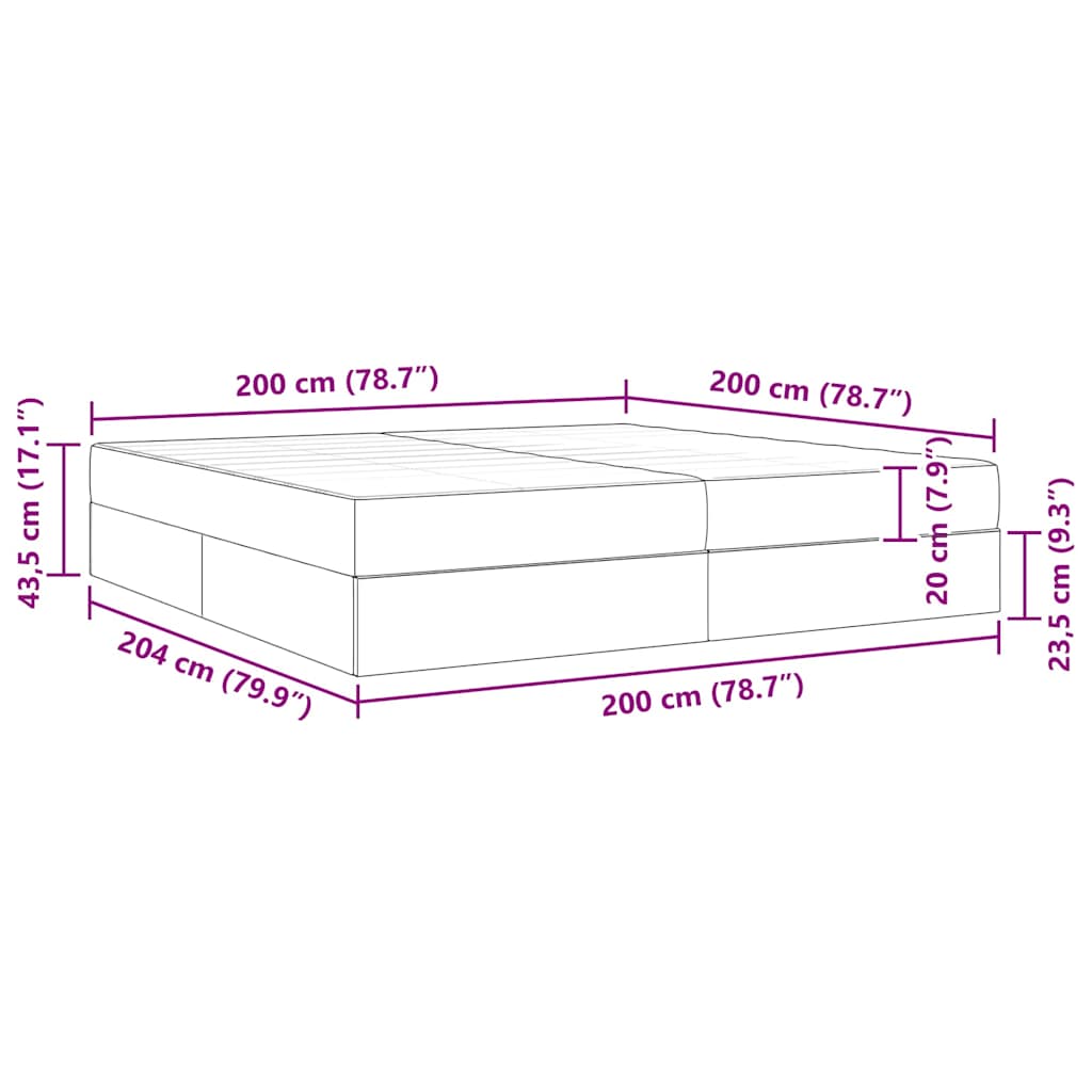 Krevet s madracem i skladištem Ružičasta 200 x 200 cm Baršun