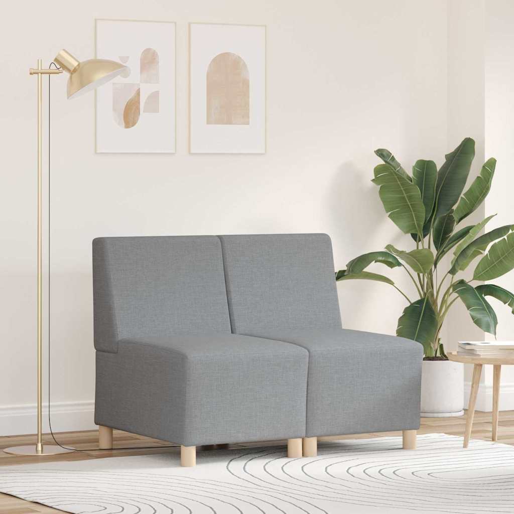 Modularna sofa bez naslona 2 pcs Svijetlo siva 55 x 74 x 82 cm