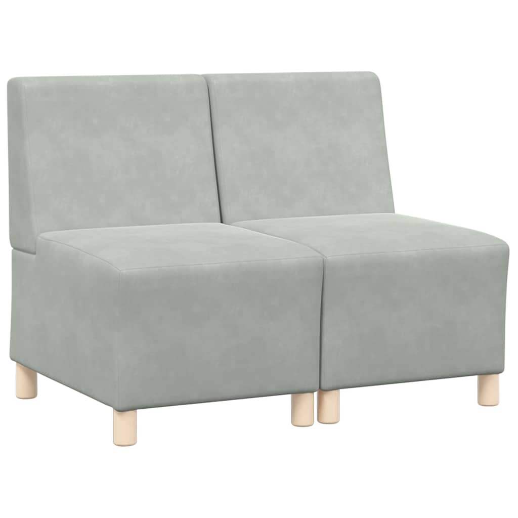 Modularna sofa bez naslona 2 pcs Svijetlo siva 55 x 74 x 82 cm