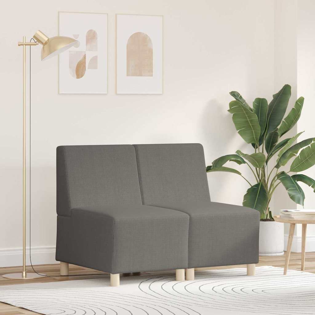 Modularna sofa bez naslona 2 pcs Svijetlo siva 55 x 74 x 82 cm