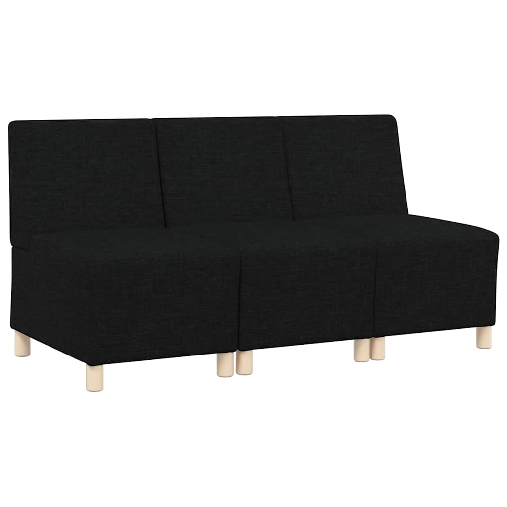 Modularna sofa bez naslona 3 pcs Crna 55 x 74 x 82 cm tkanina