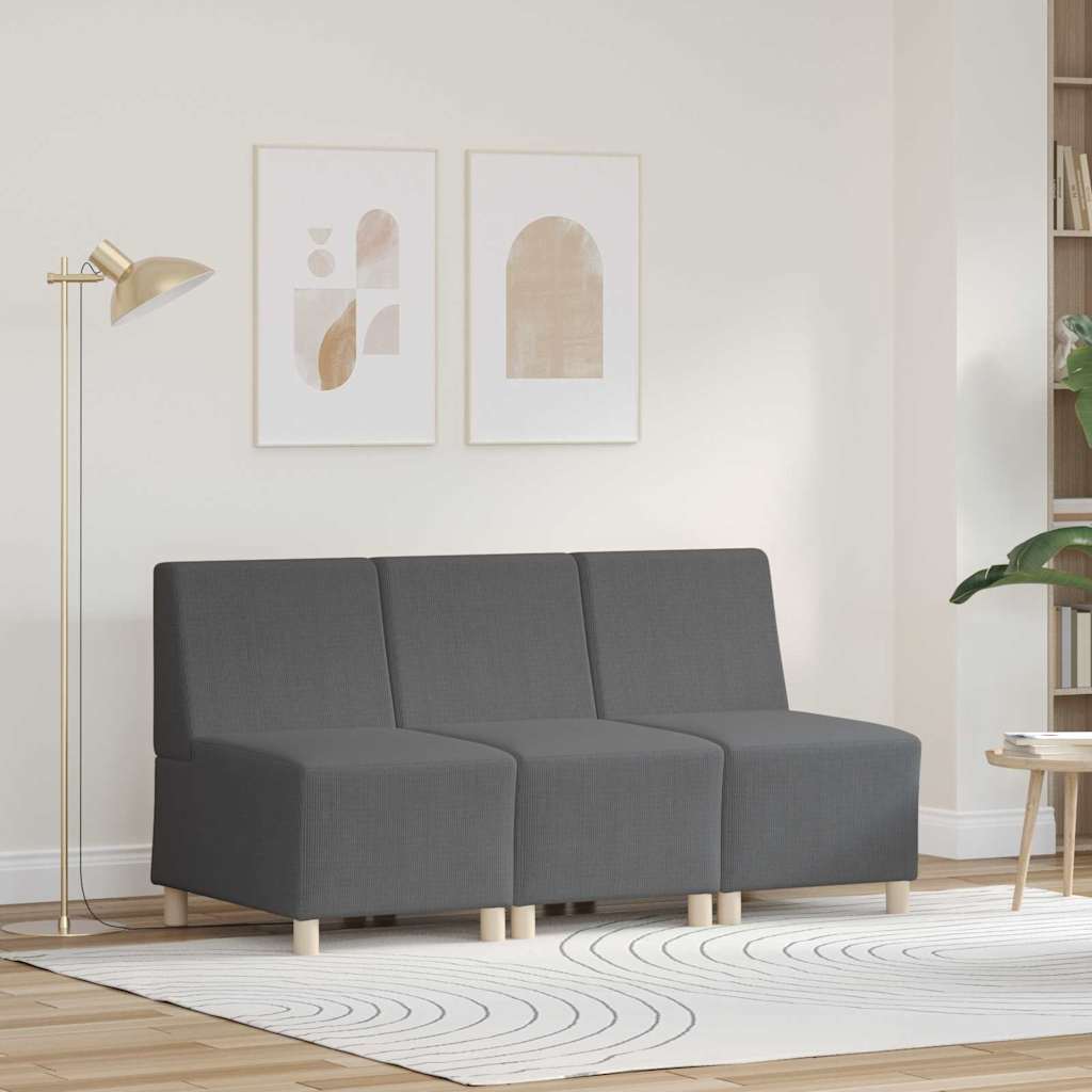 Modularna sofa bez naslona 3 pcs Tamno siva 55 x 74 x 82 cm