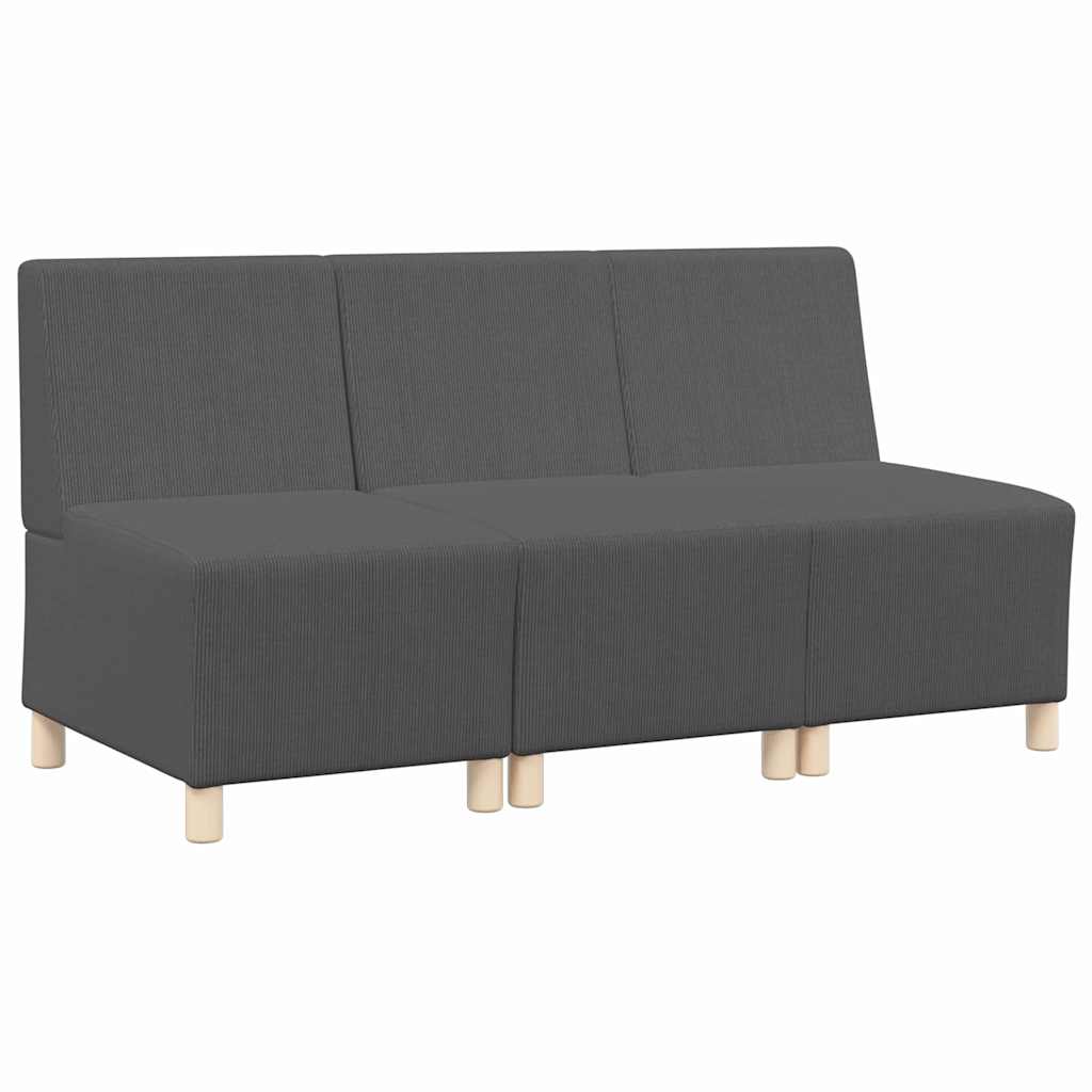 Modularna sofa bez naslona 3 pcs Tamno siva 55 x 74 x 82 cm