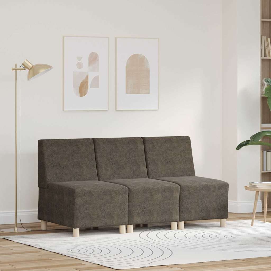Modularna sofa bez naslona 3 pcs Tamno siva 55 x 74 x 82 cm