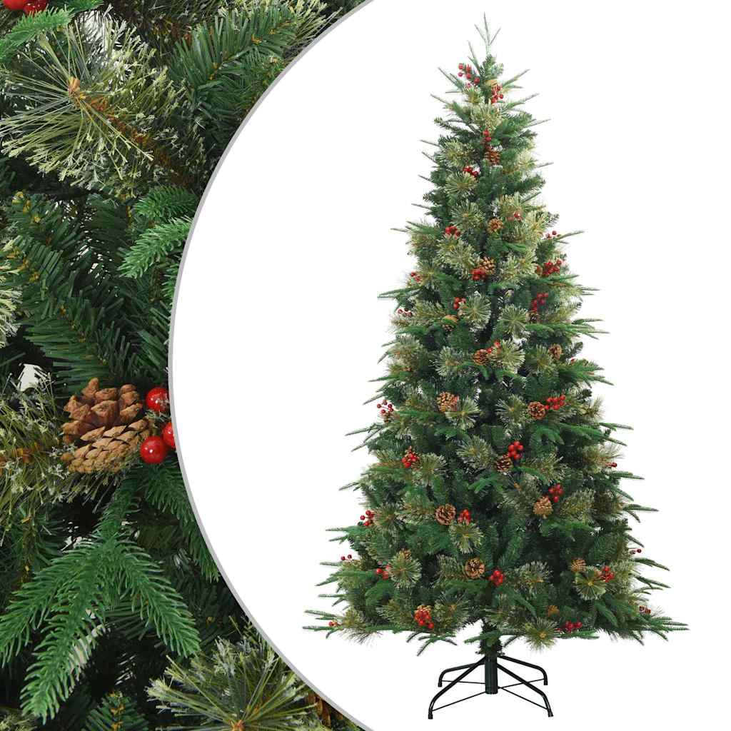 Umjetno božićno drvce s nogom Zelena 180 cm PVC, PE i čelik