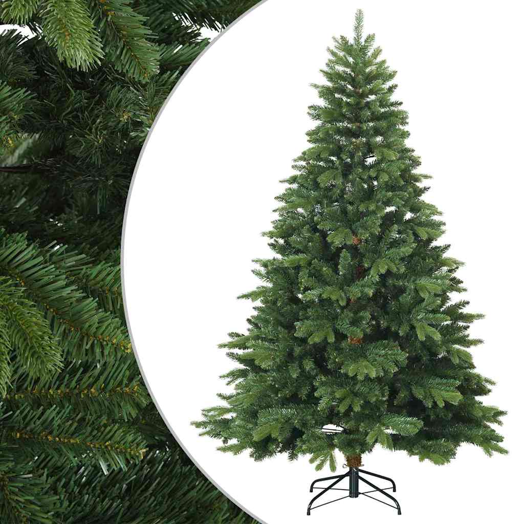 Umjetno božićno drvce s nogom Zelena 210 cm PVC, PE i čelik