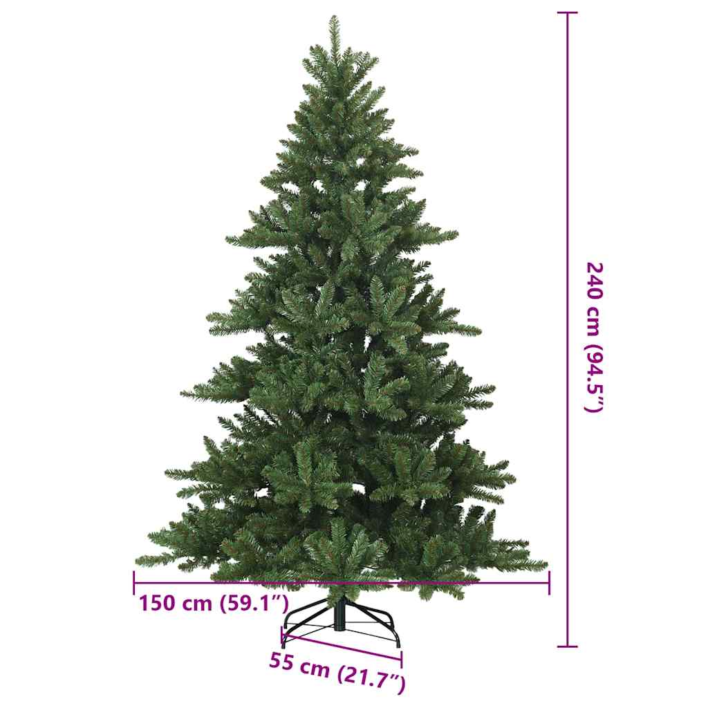 Umjetno božićno drvce s nogom Zelena 240 cm PVC, čelik