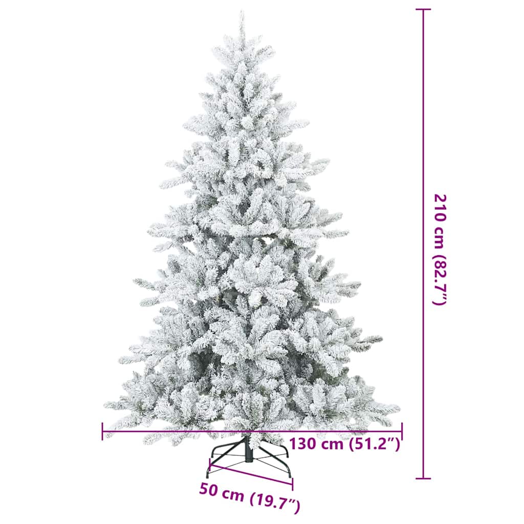 Umjetno Zglobno Božićno Drvo Snijeg Preplačeno Bijelo 210 cm