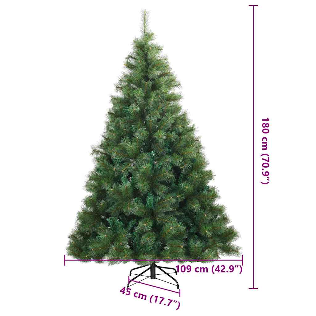 Umjetno božićno drvce s nogom Zelena 180 cm PVC, čelik