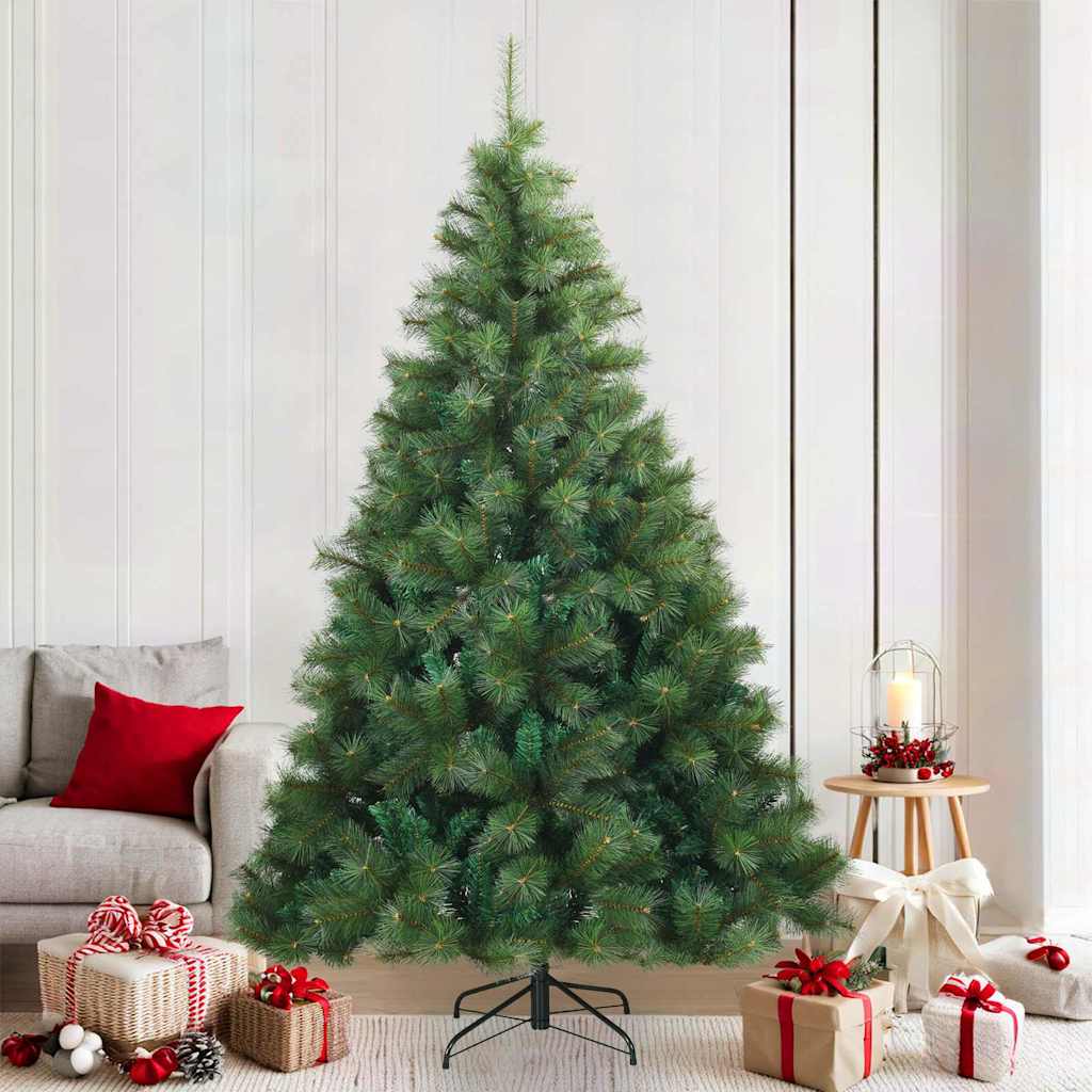 Umjetno božićno drvce s nogom Zelena 210 cm PVC, čelik