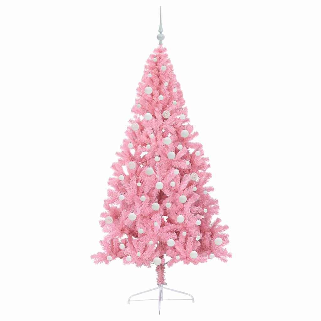 Umjetno predsvijetljeno božićno drvce Ružičasta 180 cm PVC