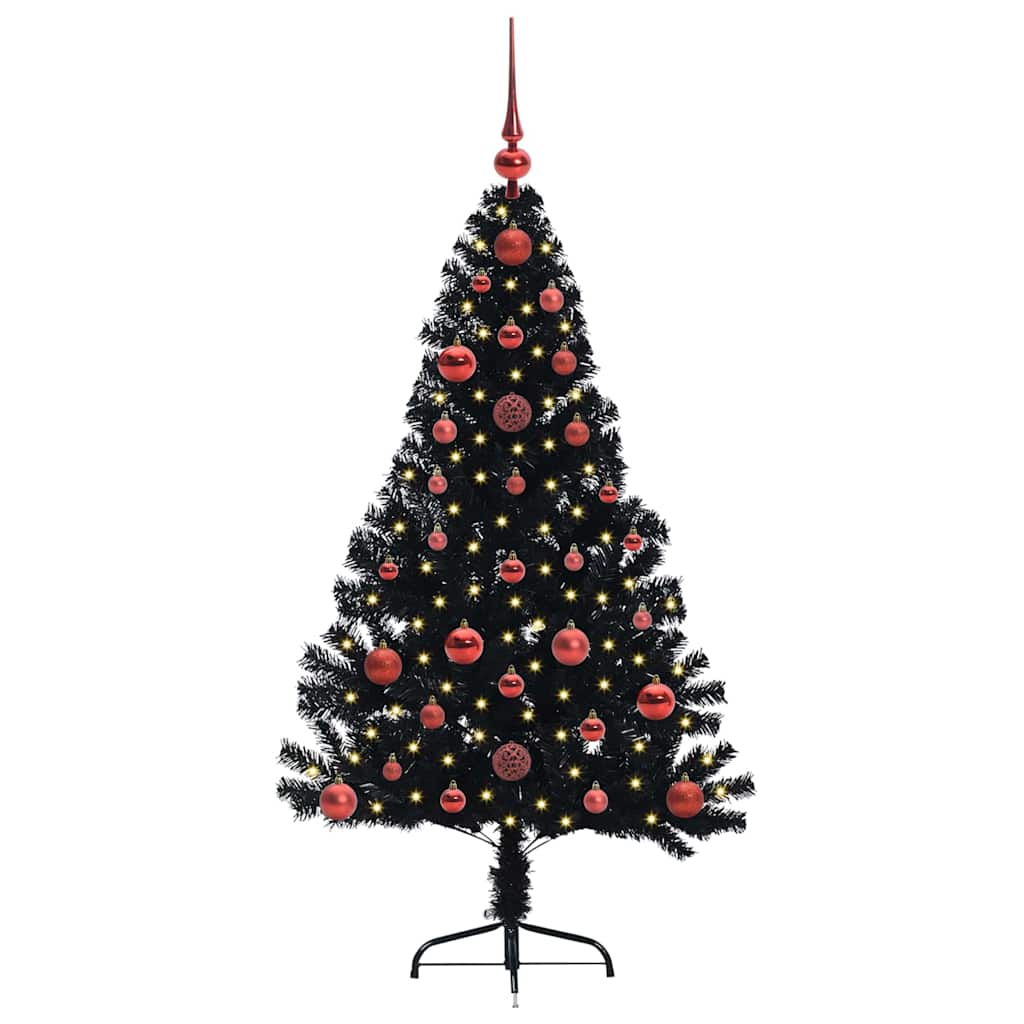 Umjetno predsvijetljeno božićno drvce Crna 120 cm PVC