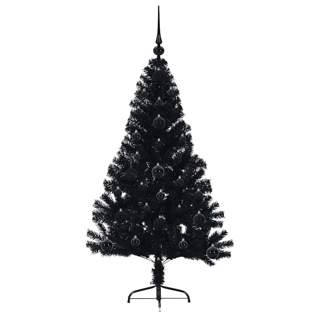 Umjetno predsvijetljeno božićno drvce Crna 120 cm PVC