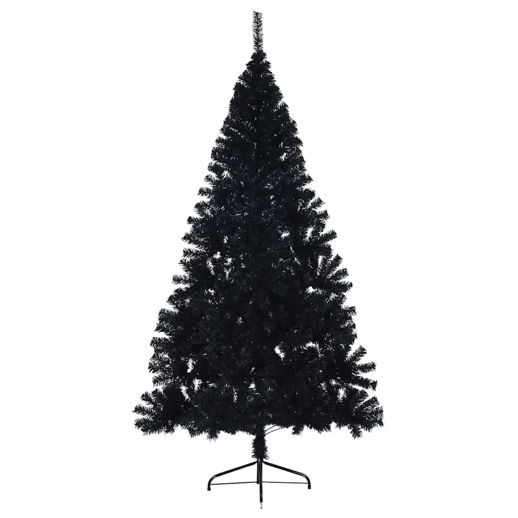 Umjetno predsvijetljeno božićno drvce Crna 180 cm PVC