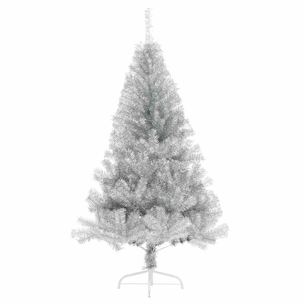 Umjetno predsvijetljeno božićno drvce Srebrno 120 cm PET