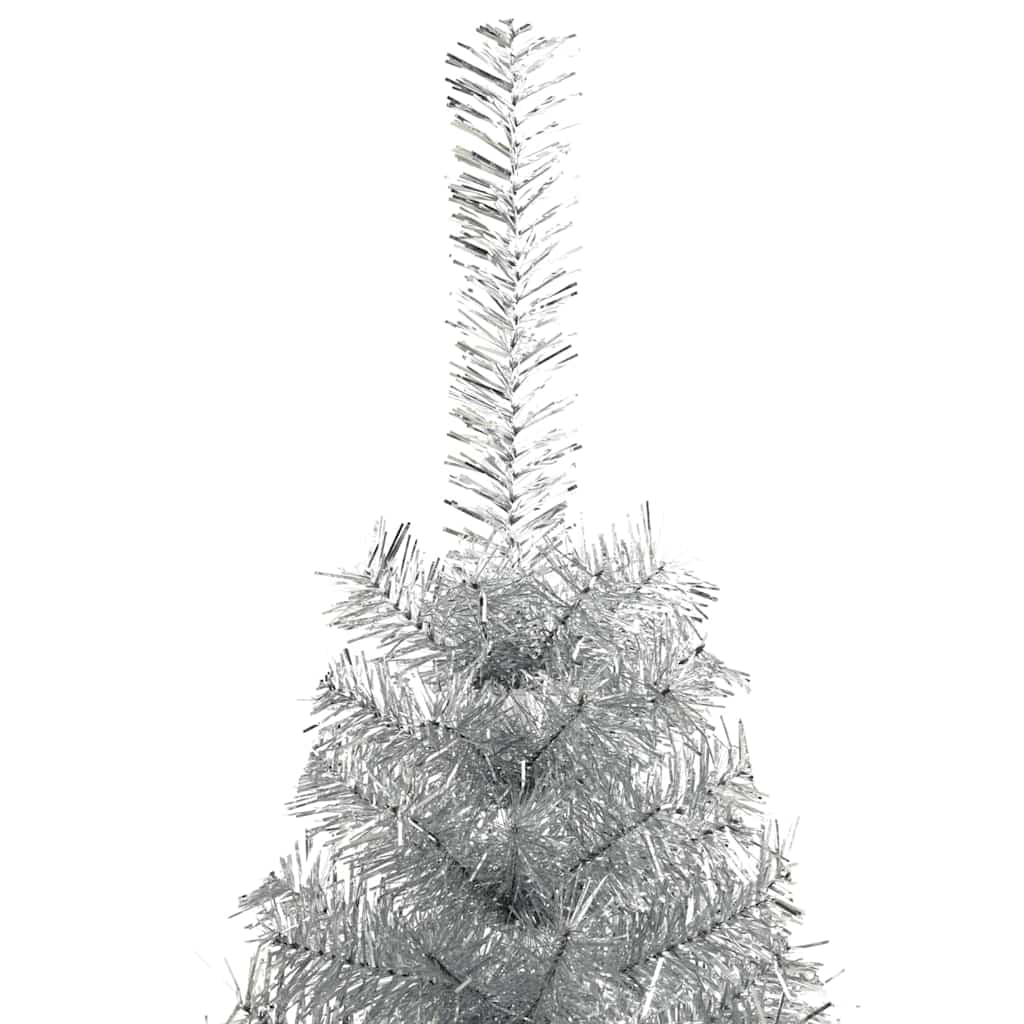 Umjetno predsvijetljeno božićno drvce Srebrno 120 cm PET