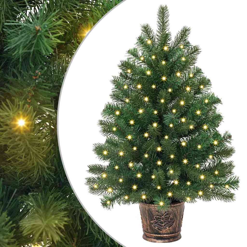 Umjetno božićno drvce s 150 LED svjetlima Zelena 75 cm PE i PVC