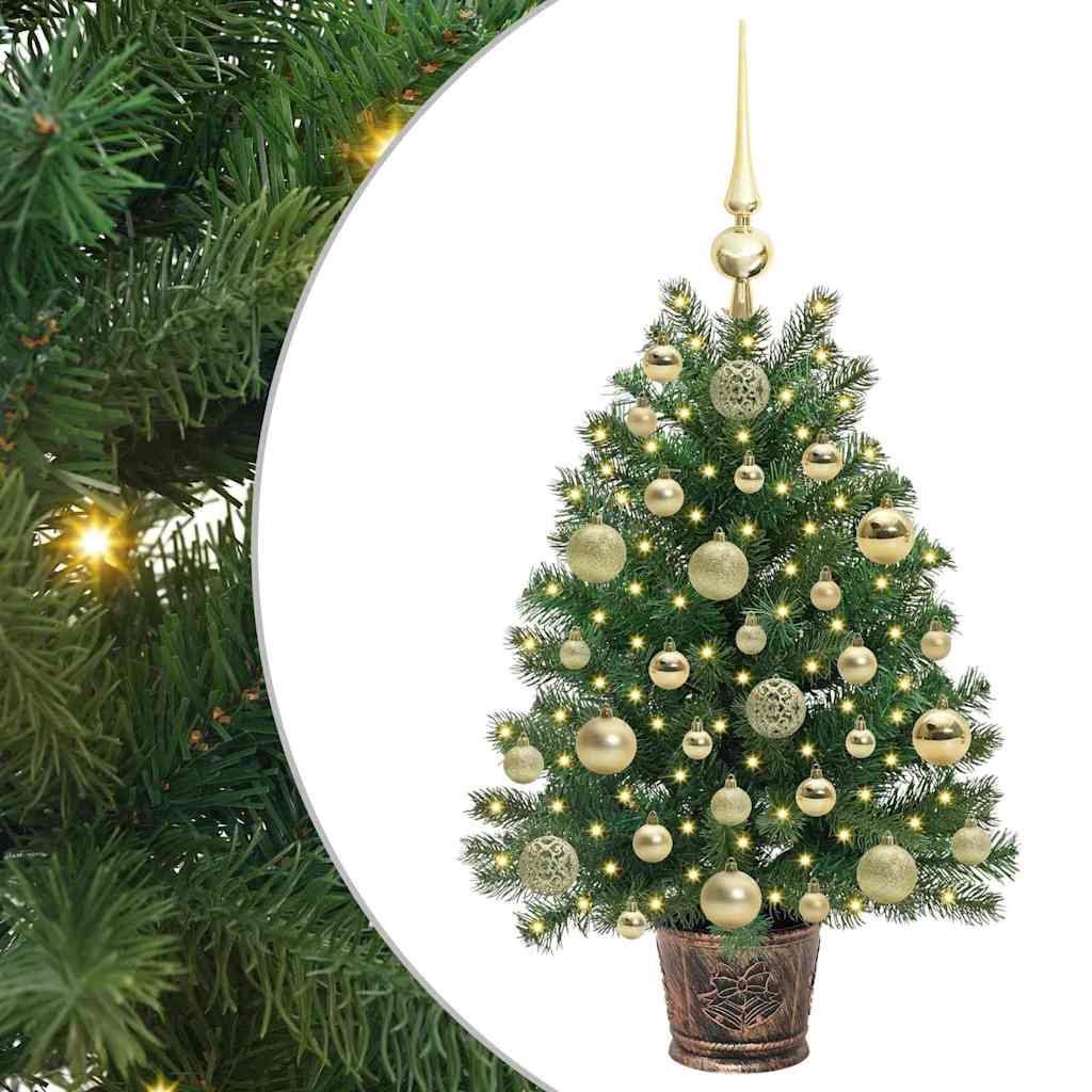Umjetno božićno drvce s 150 LED svjetlima Zelena 75 cm PE i PVC