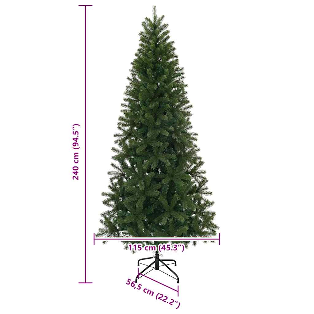 Umjetno božićno drvce s stalakom Zelena 240 cm PE i PVC