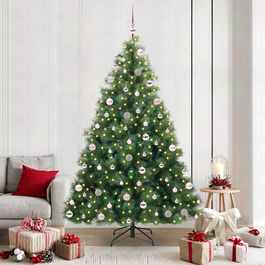 Umjetno božićno drvce s stalakom Zelena 210 cm PE i PVC 130 x 130 x 210 cm