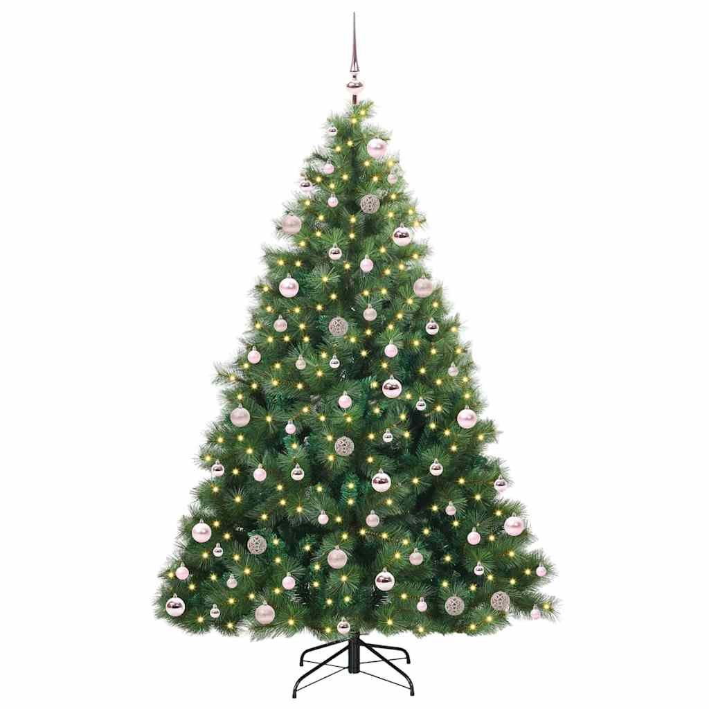 Umjetno božićno drvce s stalakom Zelena 210 cm PE i PVC 130 x 130 x 210 cm
