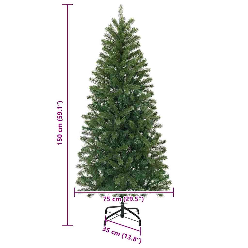 Umjetno božićno drvce s stalakom Zelena 150 cm PVC, PE i čelik