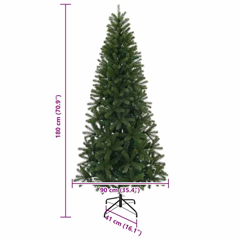 Umjetno božićno drvce s stalakom Zelena 180 cm PVC, PE i čelik