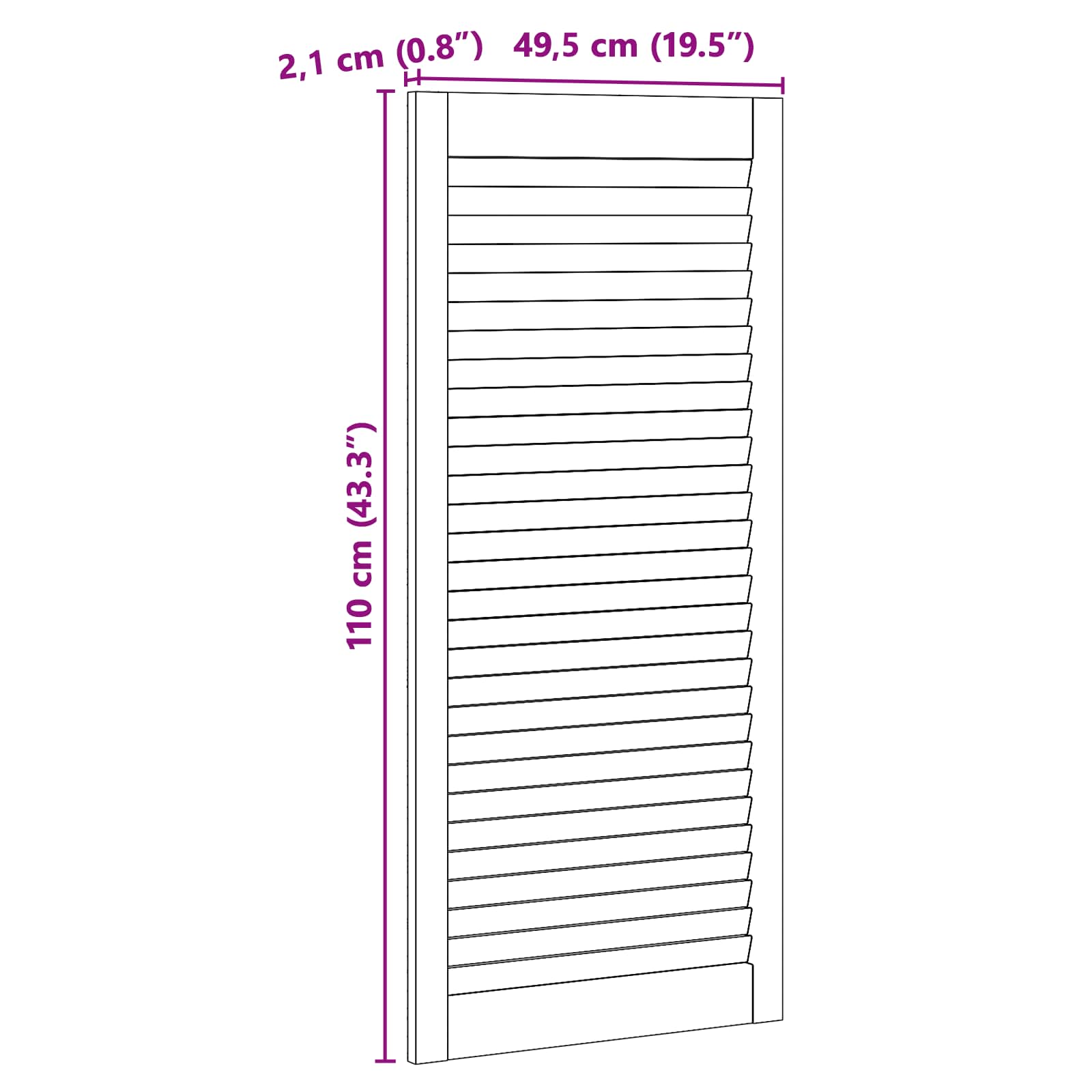 Ormarna vrata s vratima 2 pcs Prirodna 49,5 x 2,1 x 110 cm