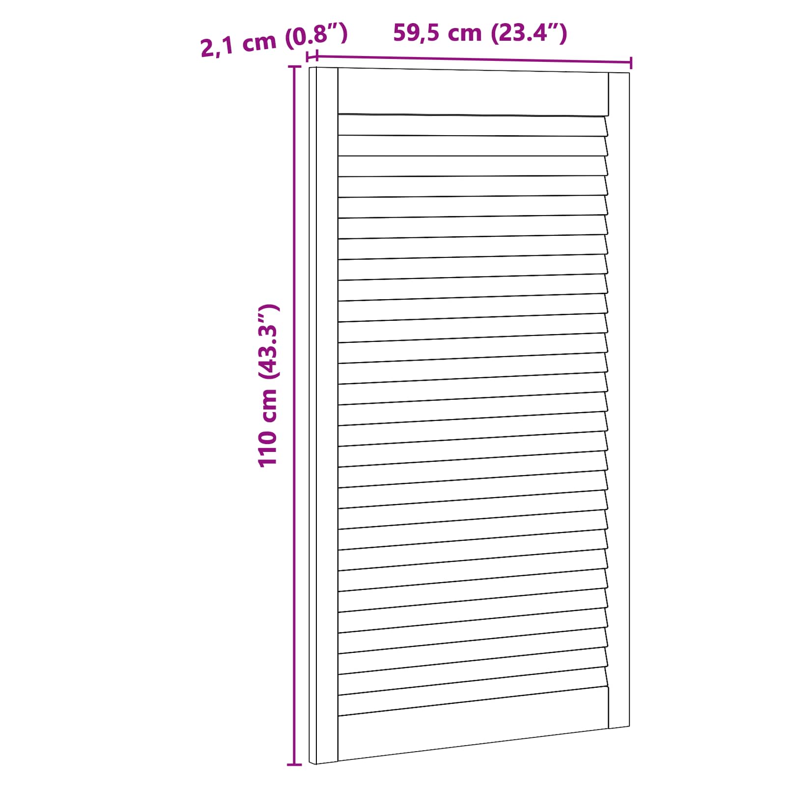 Ormarna vrata s vratima 2 pcs Prirodna 110 x 2,1 x 59,5 cm