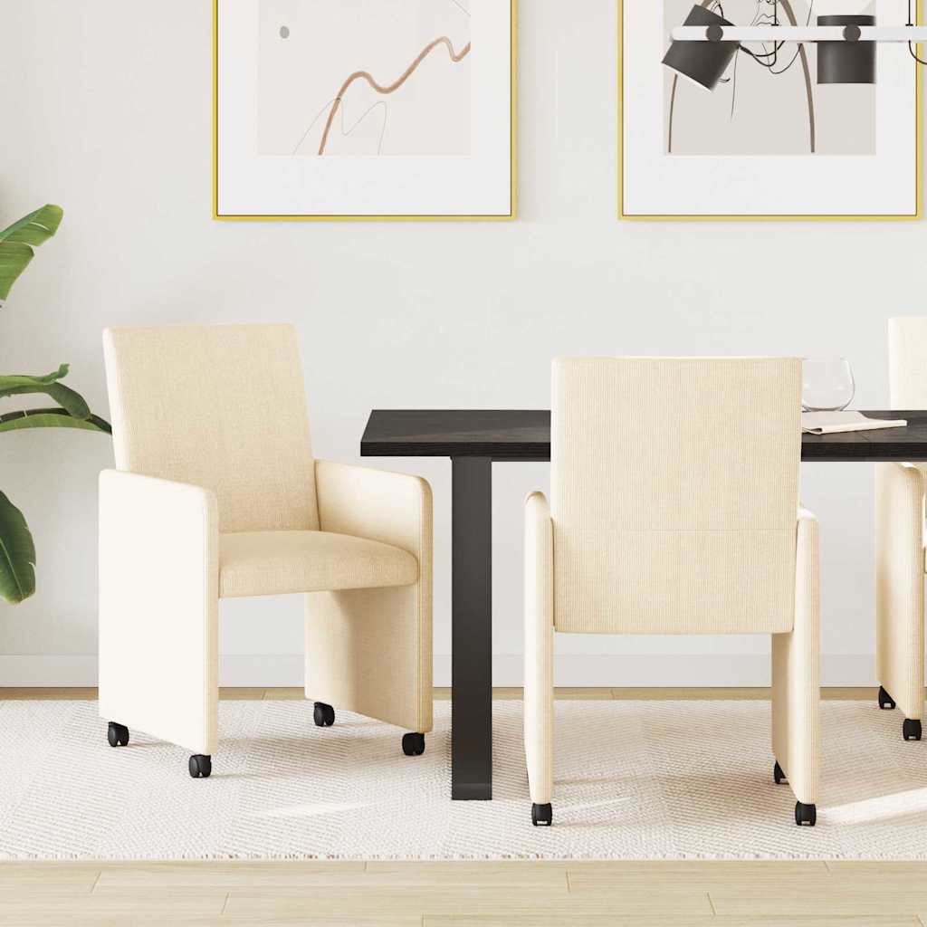 Blagovačke stolice s kotačima 2 pcs Krema 57 x 66 x 94 cm