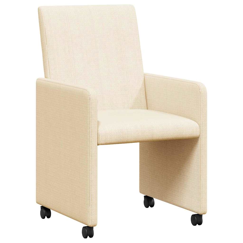 Blagovačke stolice s kotačima 2 pcs Krema 57 x 66 x 94 cm