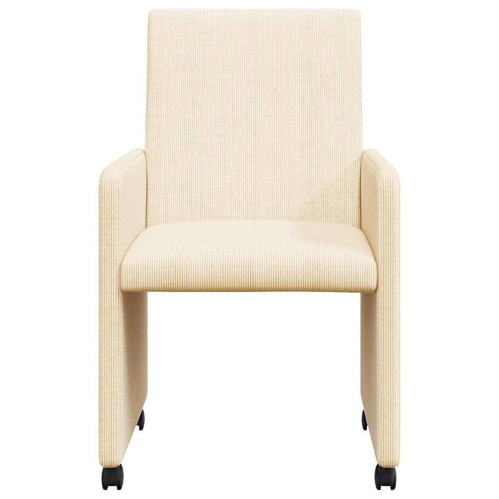 Blagovačke stolice s kotačima 2 pcs Krema 57 x 66 x 94 cm