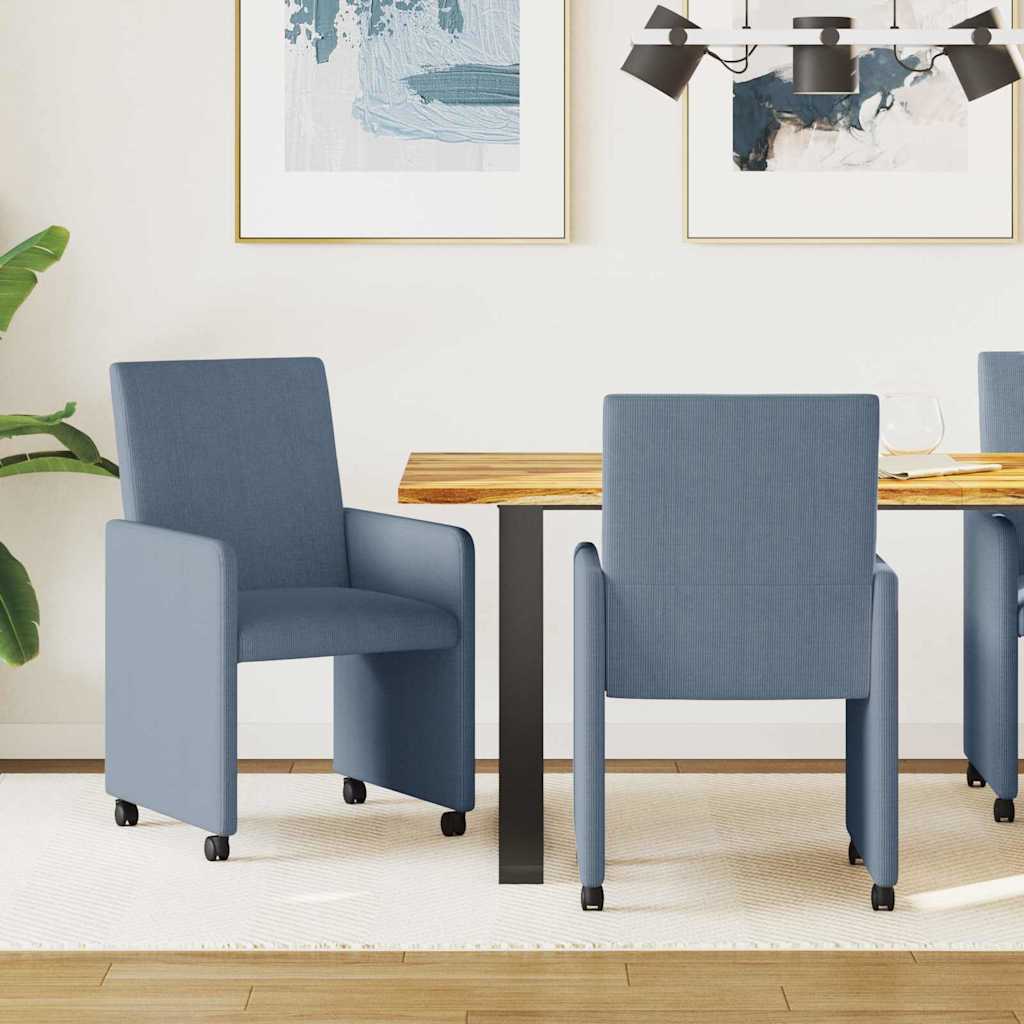 Blagovačke stolice s kotačima 2 pcs Plava 57 x 66 x 94 cm