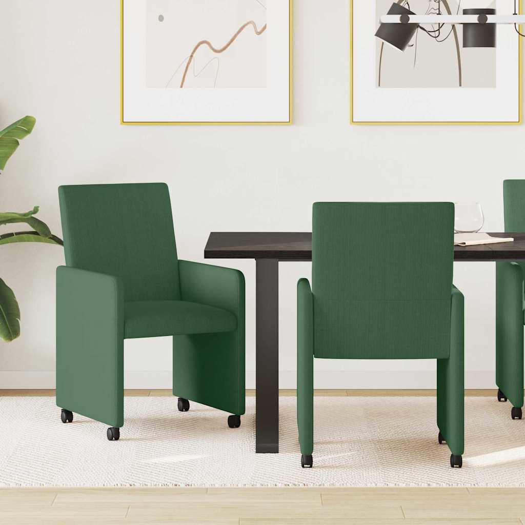 Blagovačke stolice s kotačima 2 pcs Siva zelena 57 x 66 x 94 cm