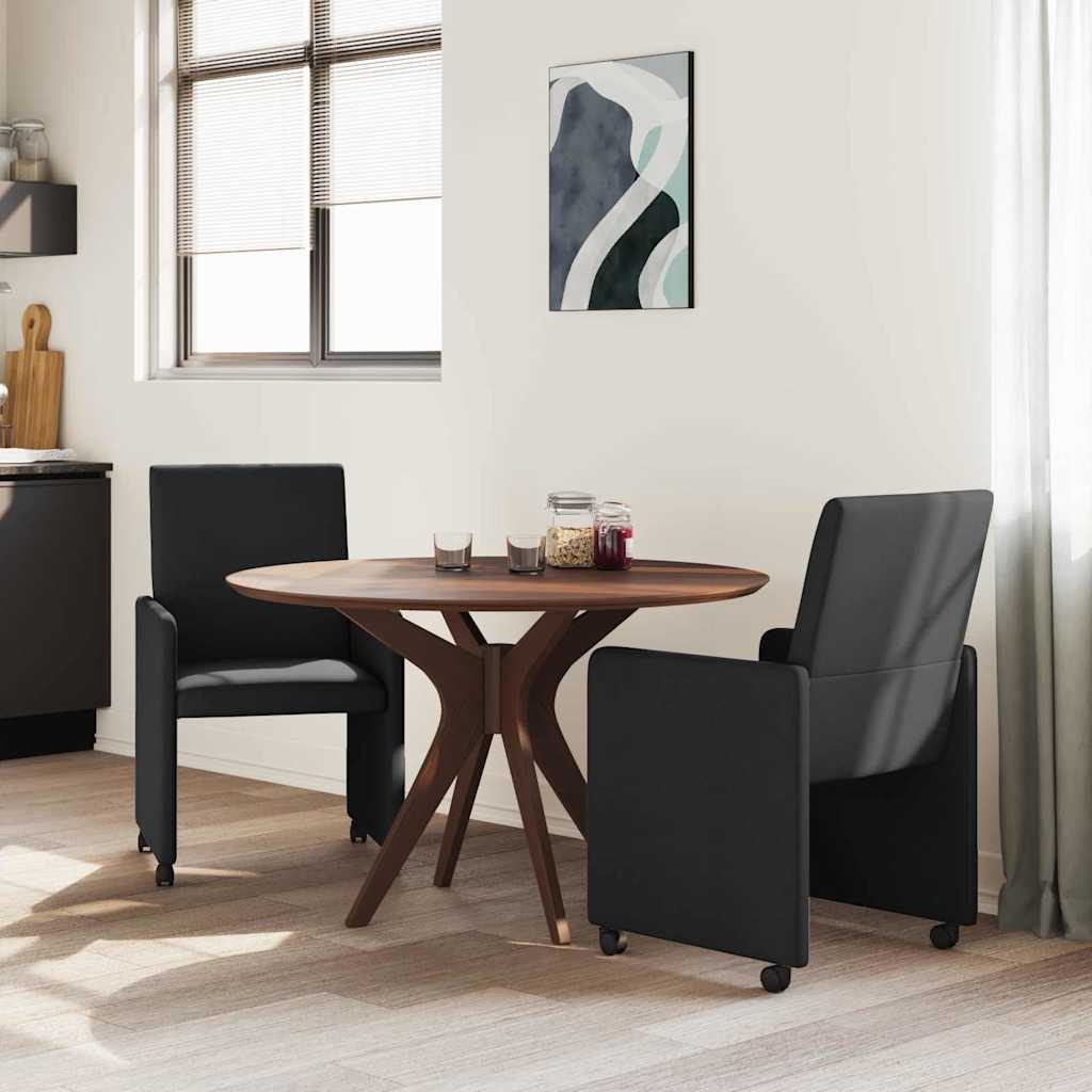 Blagovačke stolice s kotačima 2 pcs Crna 57 x 66 x 94 cm