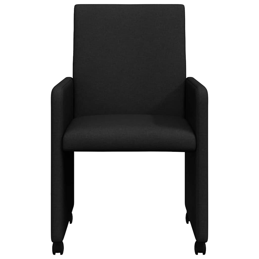 Blagovačke stolice s kotačima 2 pcs Crna 57 x 66 x 94 cm