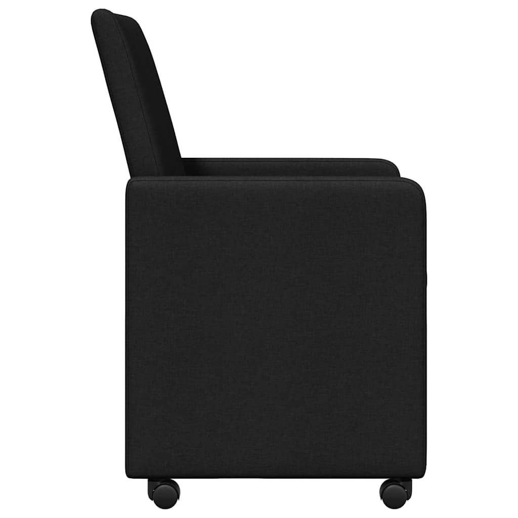 Blagovačke stolice s kotačima 2 pcs Crna 57 x 66 x 94 cm