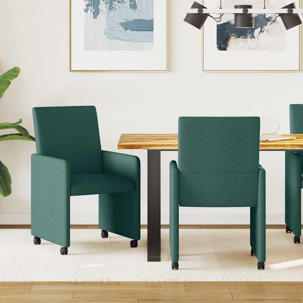 Blagovačke stolice s kotačima 2 pcs Tamnozelena 57 x 66 x 94 cm