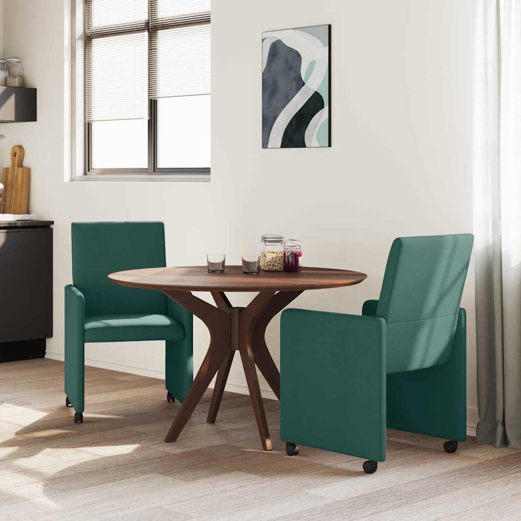 Blagovačke stolice s kotačima 2 pcs Tamnozelena 57 x 66 x 94 cm