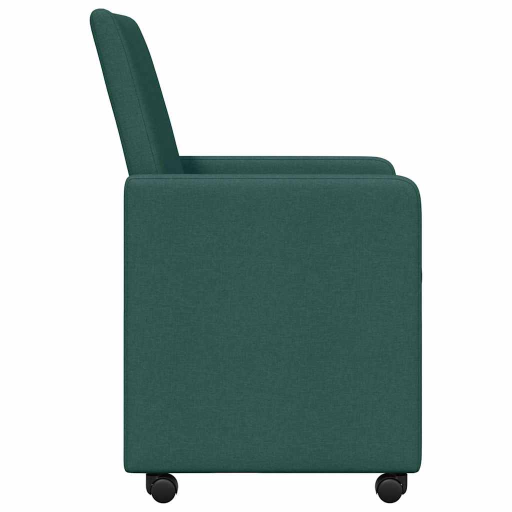 Blagovačke stolice s kotačima 2 pcs Tamnozelena 57 x 66 x 94 cm