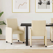 Blagovačke stolice s kotačima 2 pcs Krema 57 x 66 x 94 cm
