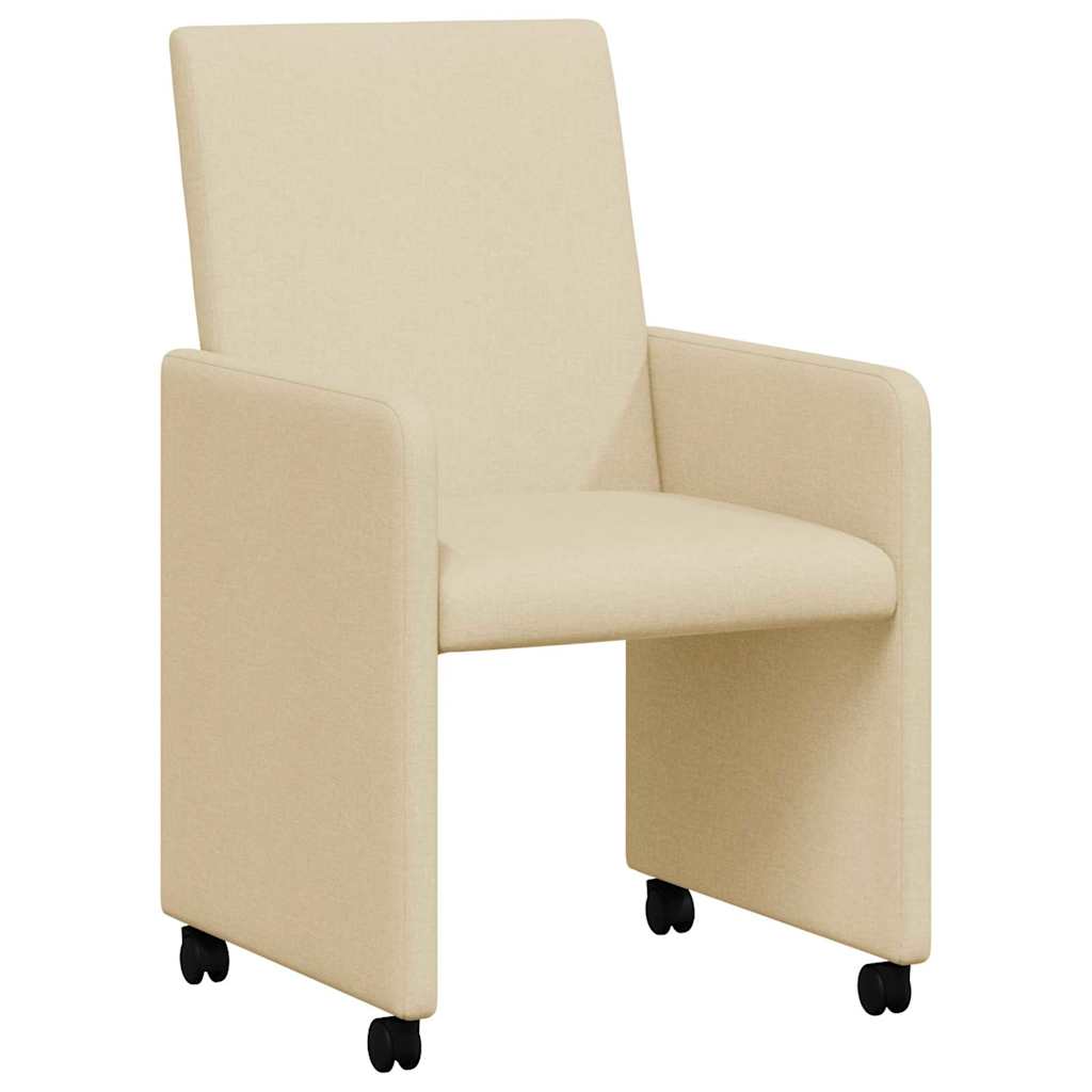Blagovačke stolice s kotačima 2 pcs Krema 57 x 66 x 94 cm