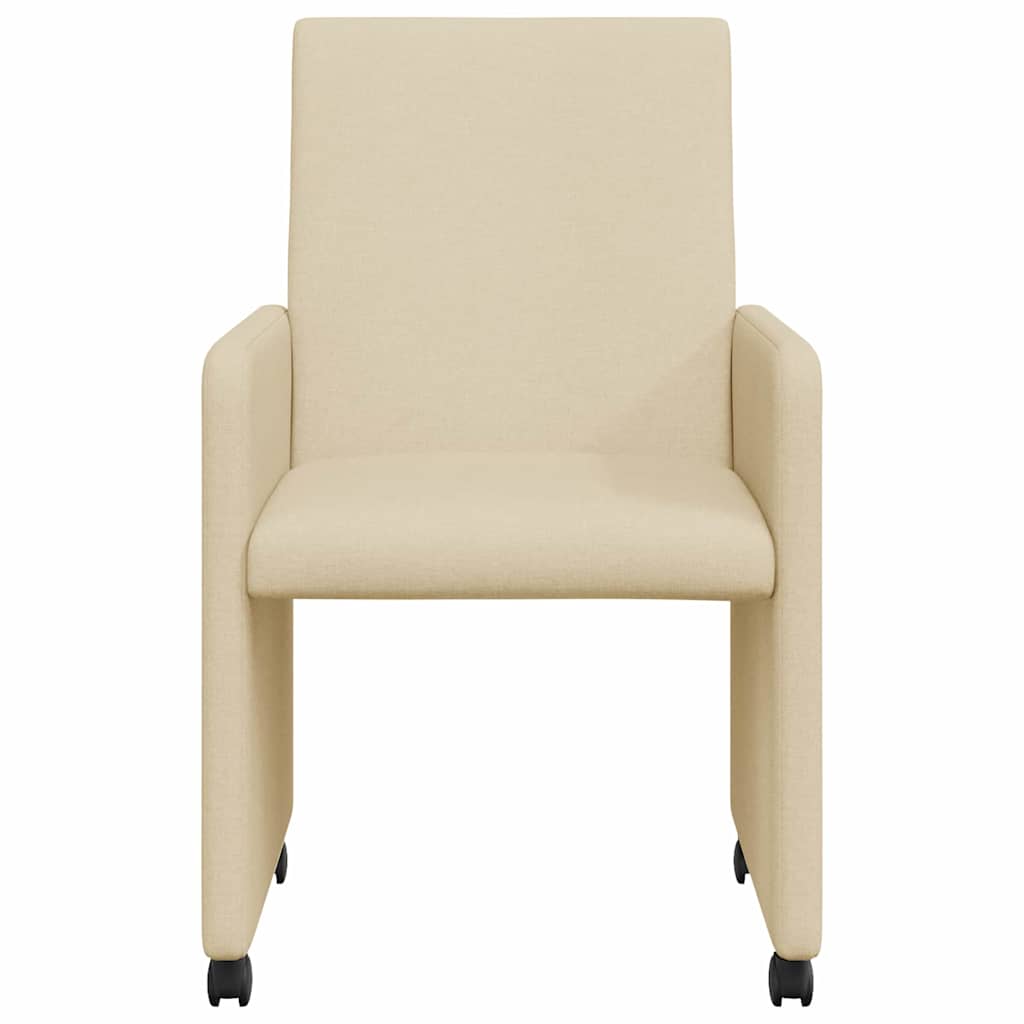 Blagovačke stolice s kotačima 2 pcs Krema 57 x 66 x 94 cm