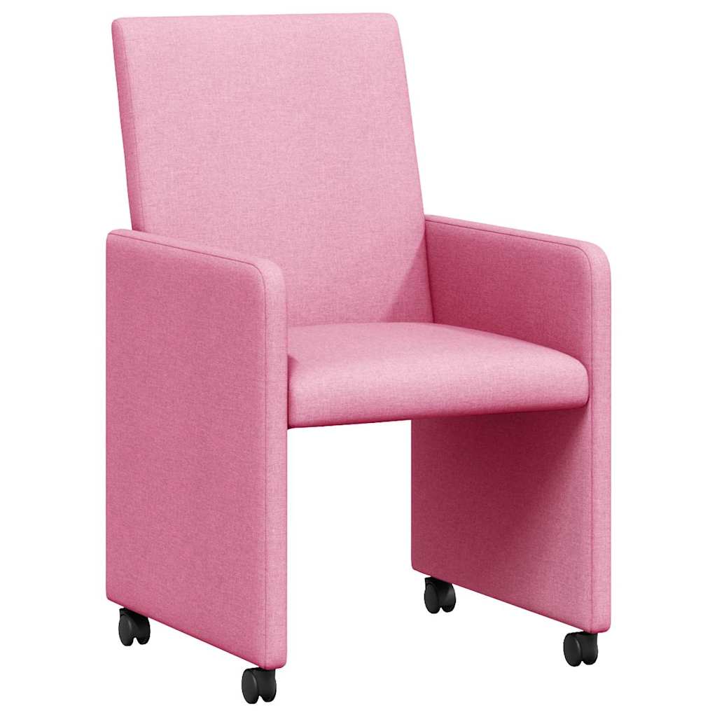 Blagovačke stolice s kotačima 2 pcs Ružičasta 57 x 66 x 94 cm