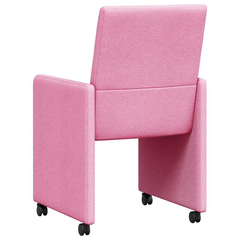 Blagovačke stolice s kotačima 2 pcs Ružičasta 57 x 66 x 94 cm