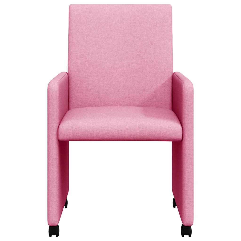 Blagovačke stolice s kotačima 2 pcs Ružičasta 57 x 66 x 94 cm
