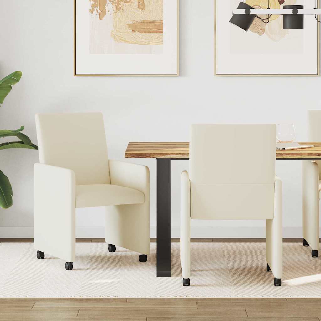 Blagovačke stolice s kotačima 2 pcs Krema 57 x 66 x 94 cm