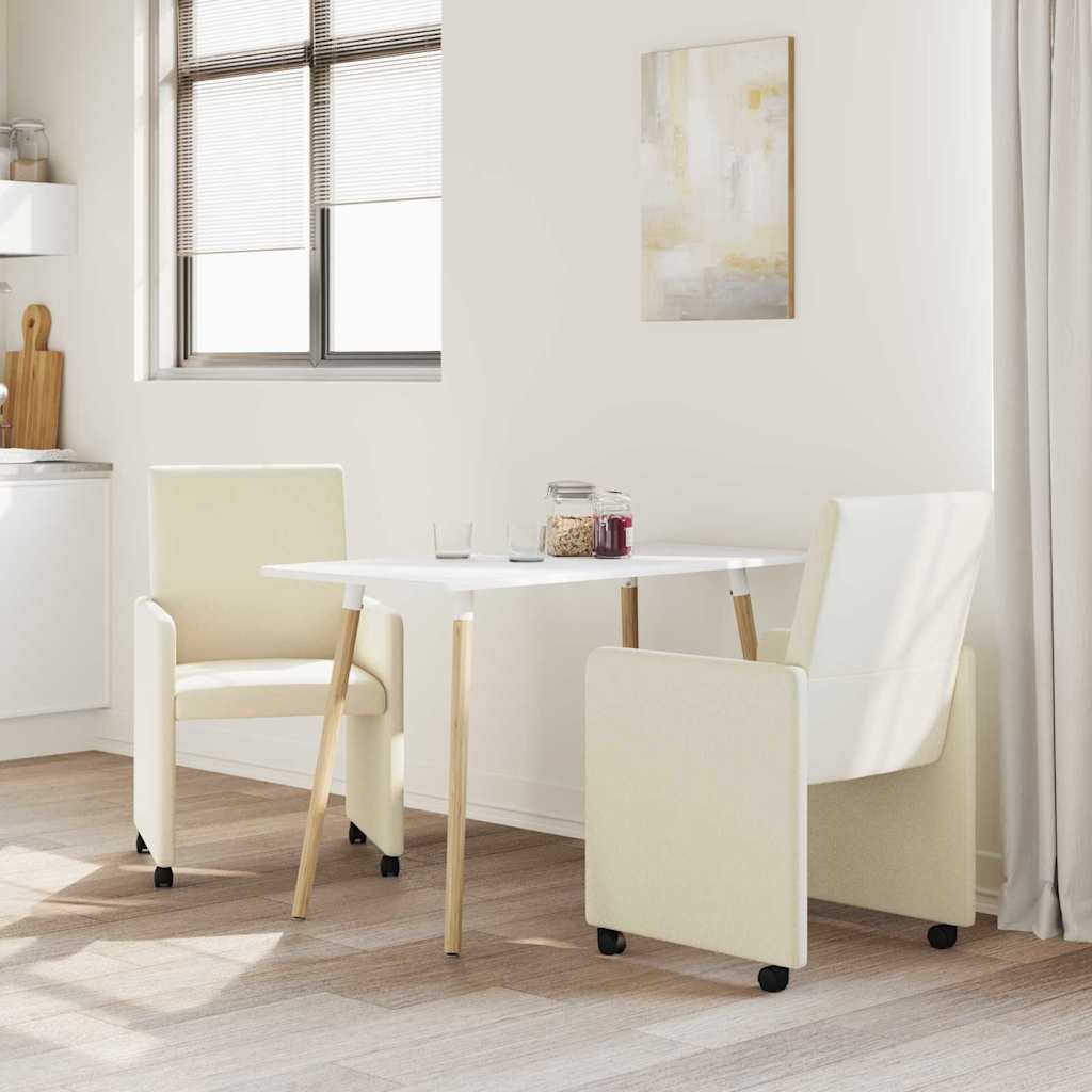 Blagovačke stolice s kotačima 2 pcs Krema 57 x 66 x 94 cm